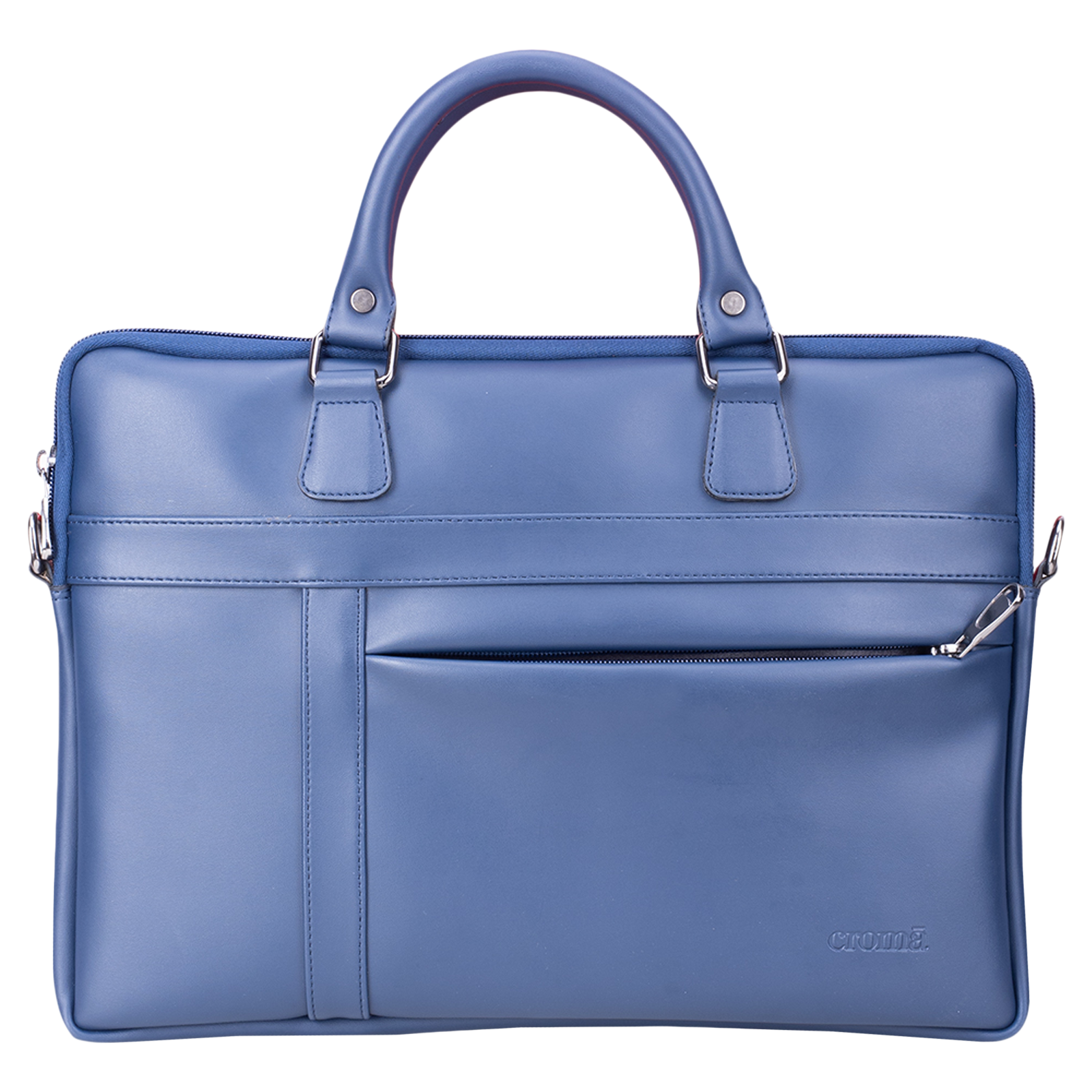 Blue leather laptop bag best sale